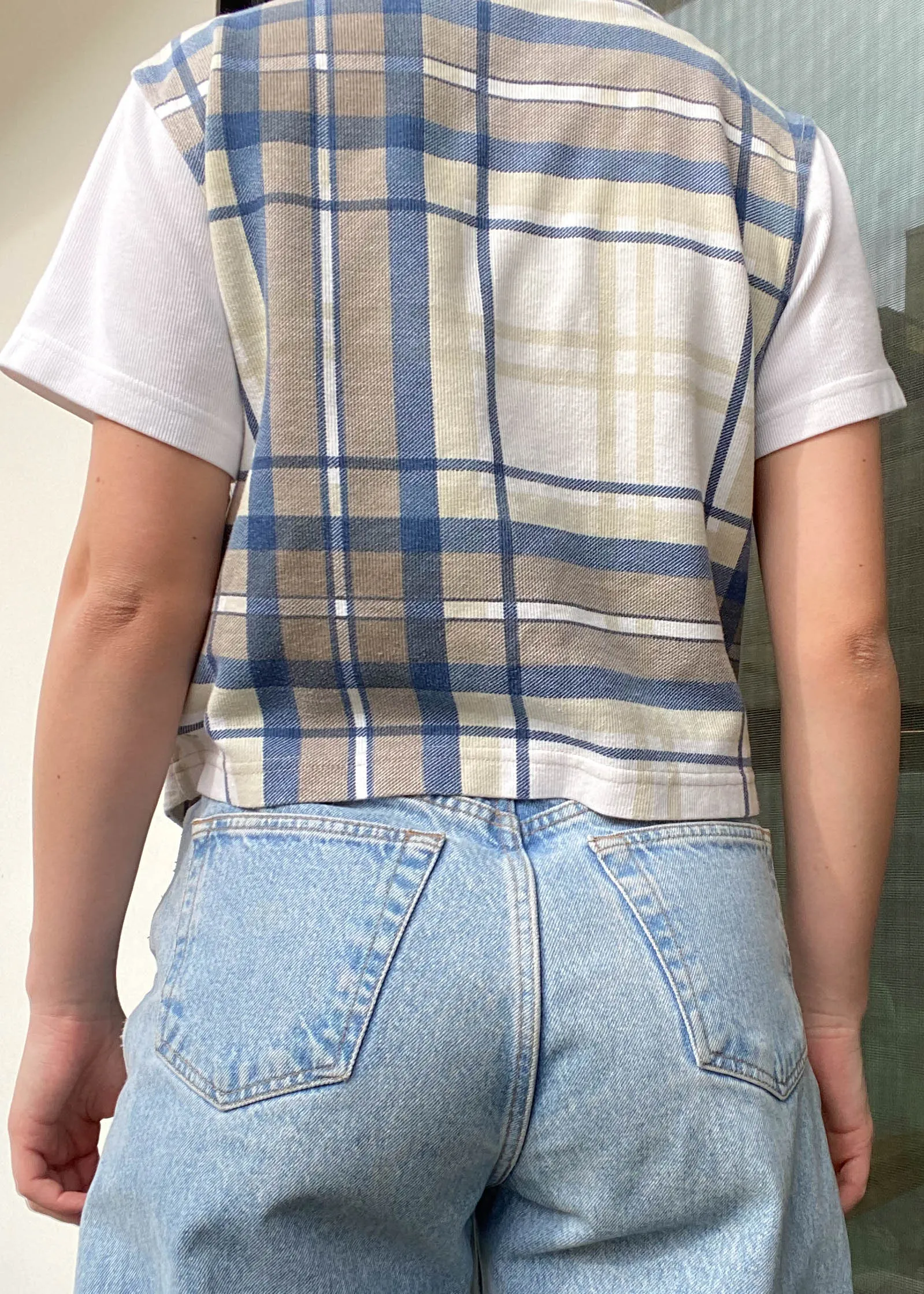 80's Layered Plaid Vest Tee (M-L)