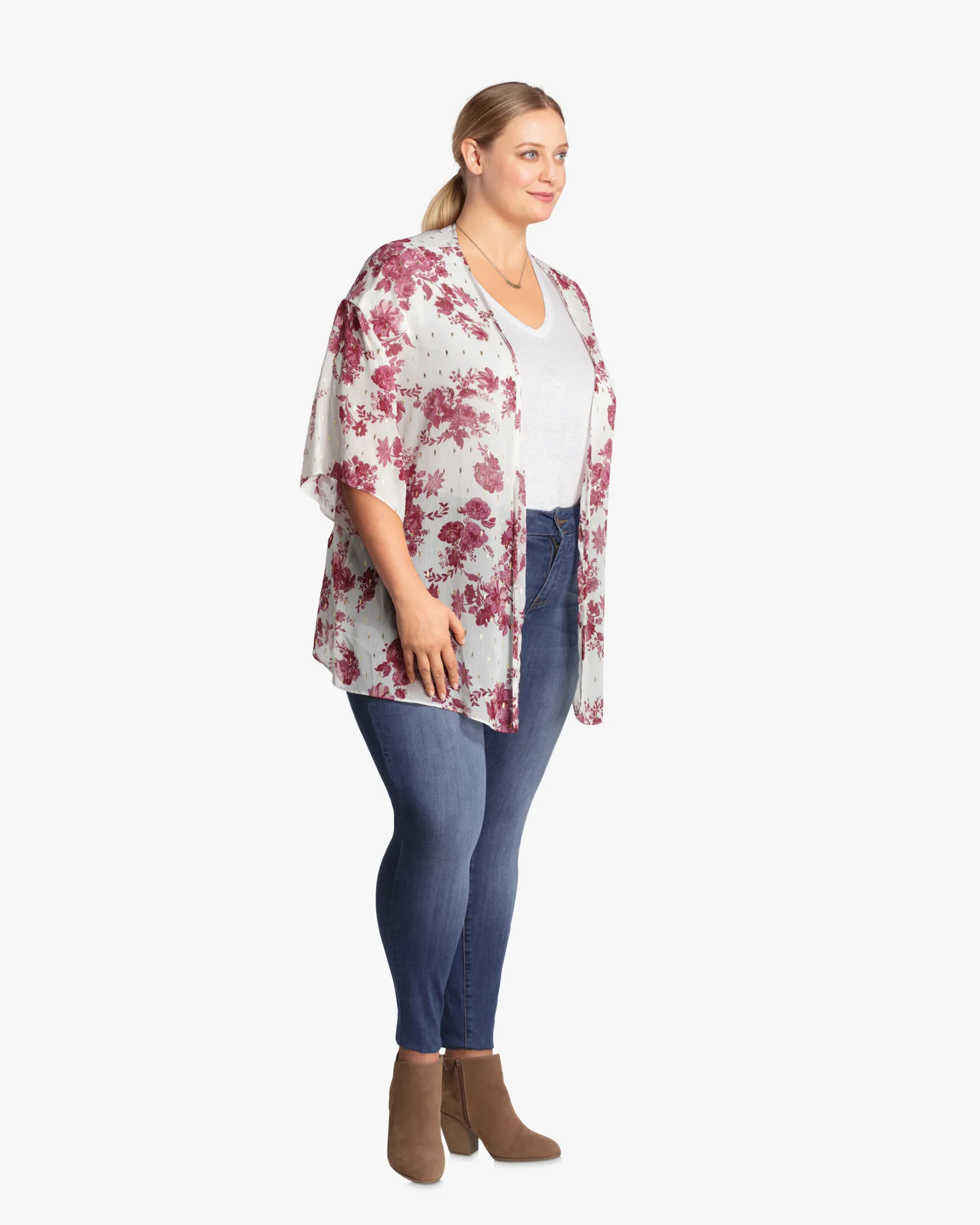 Acantha Kimono | White / Pink