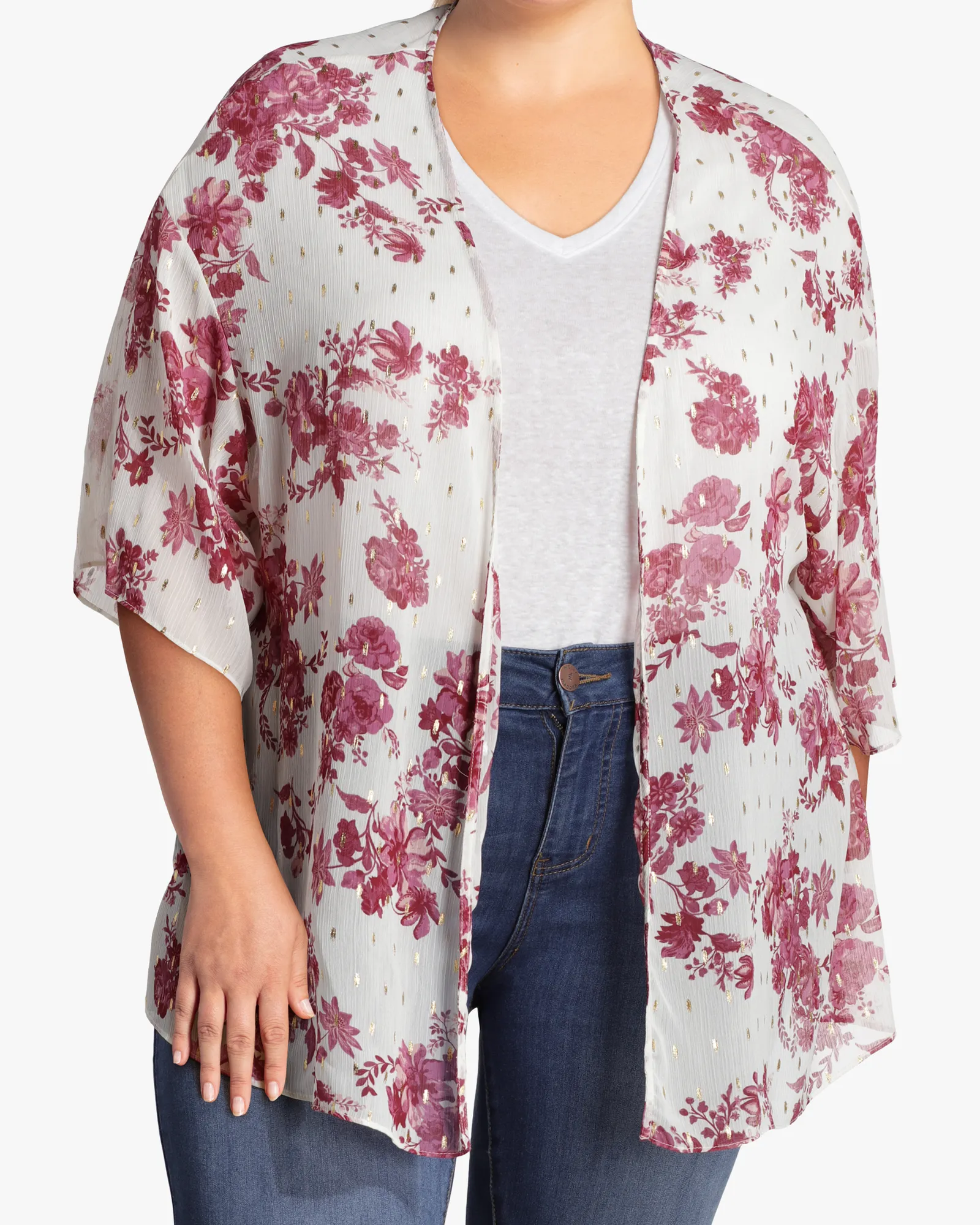 Acantha Kimono | White / Pink