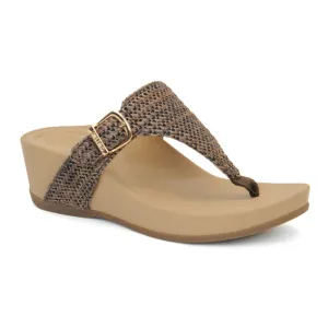 Aetrex Kate Wedge Sandal (Women) - Brown Woven