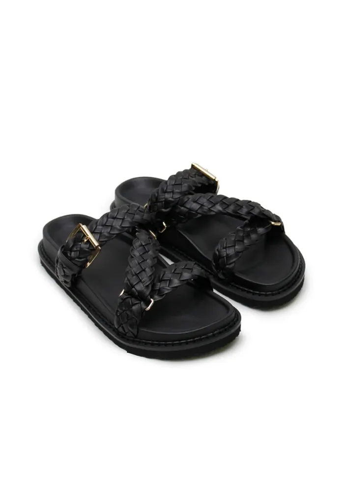 Aki Braided sandal - Black Gold