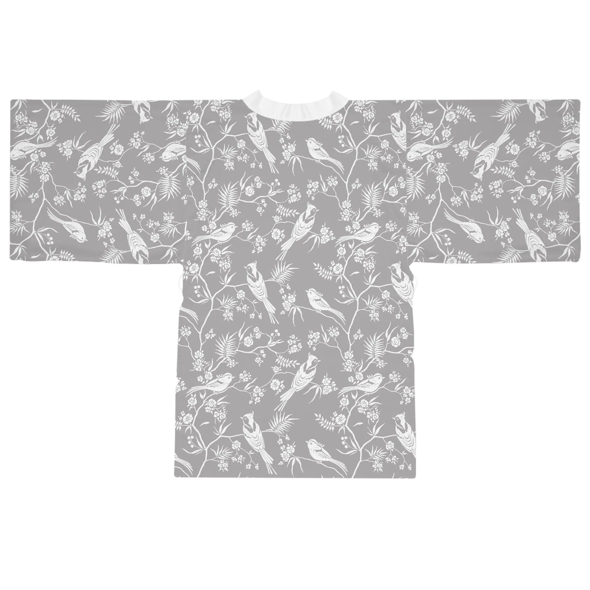 Artistic Japanese Bird Kimono Robe - Luxe Comfort and Elegant Design