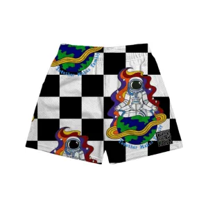 Athletic Mesh Shorts in Chex Spaceman