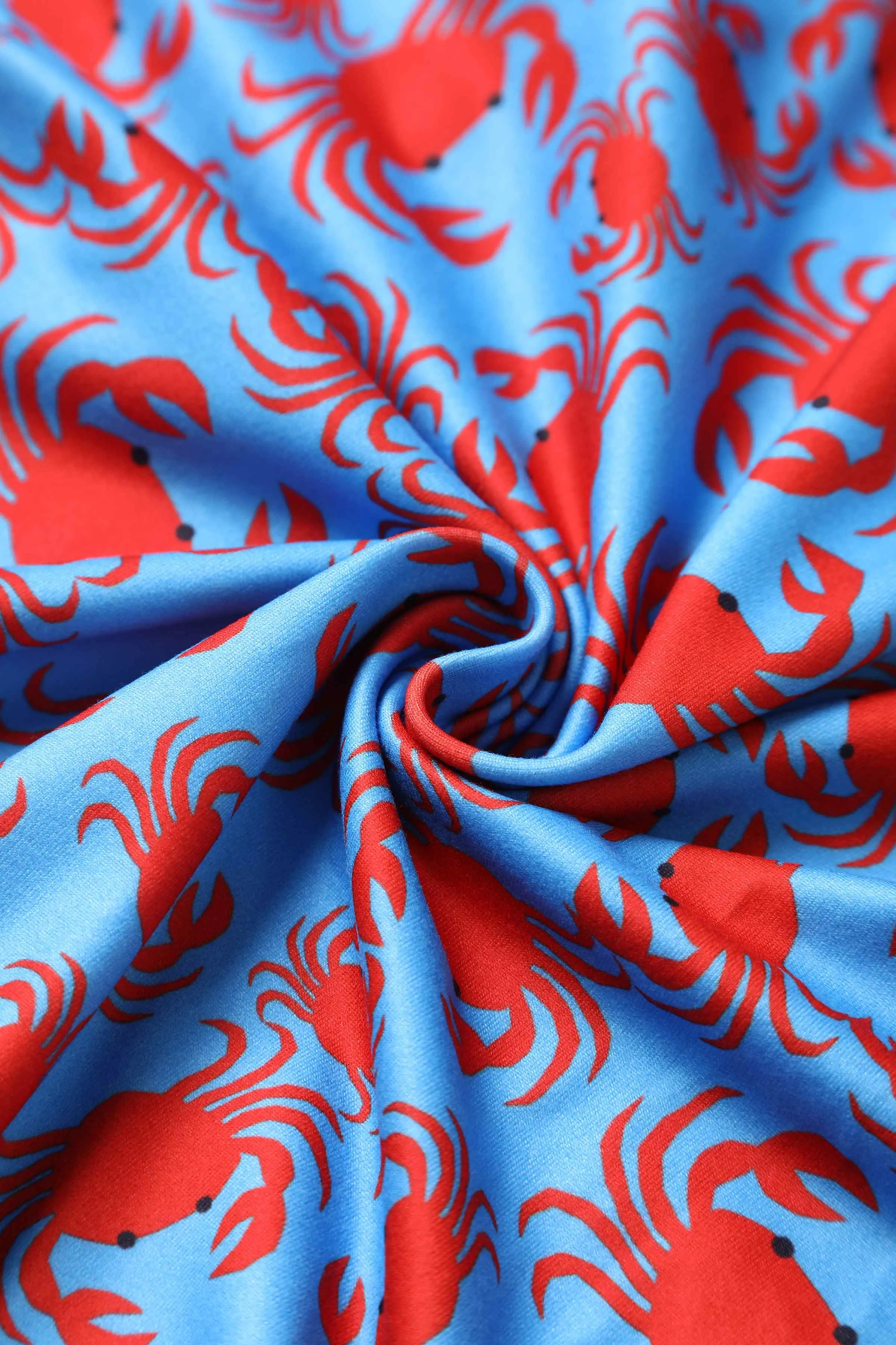 Billie Blue Crab Print Sleeved Dress