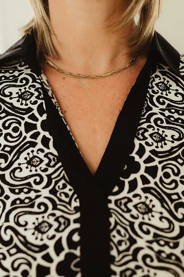 Border Print Mini Dress