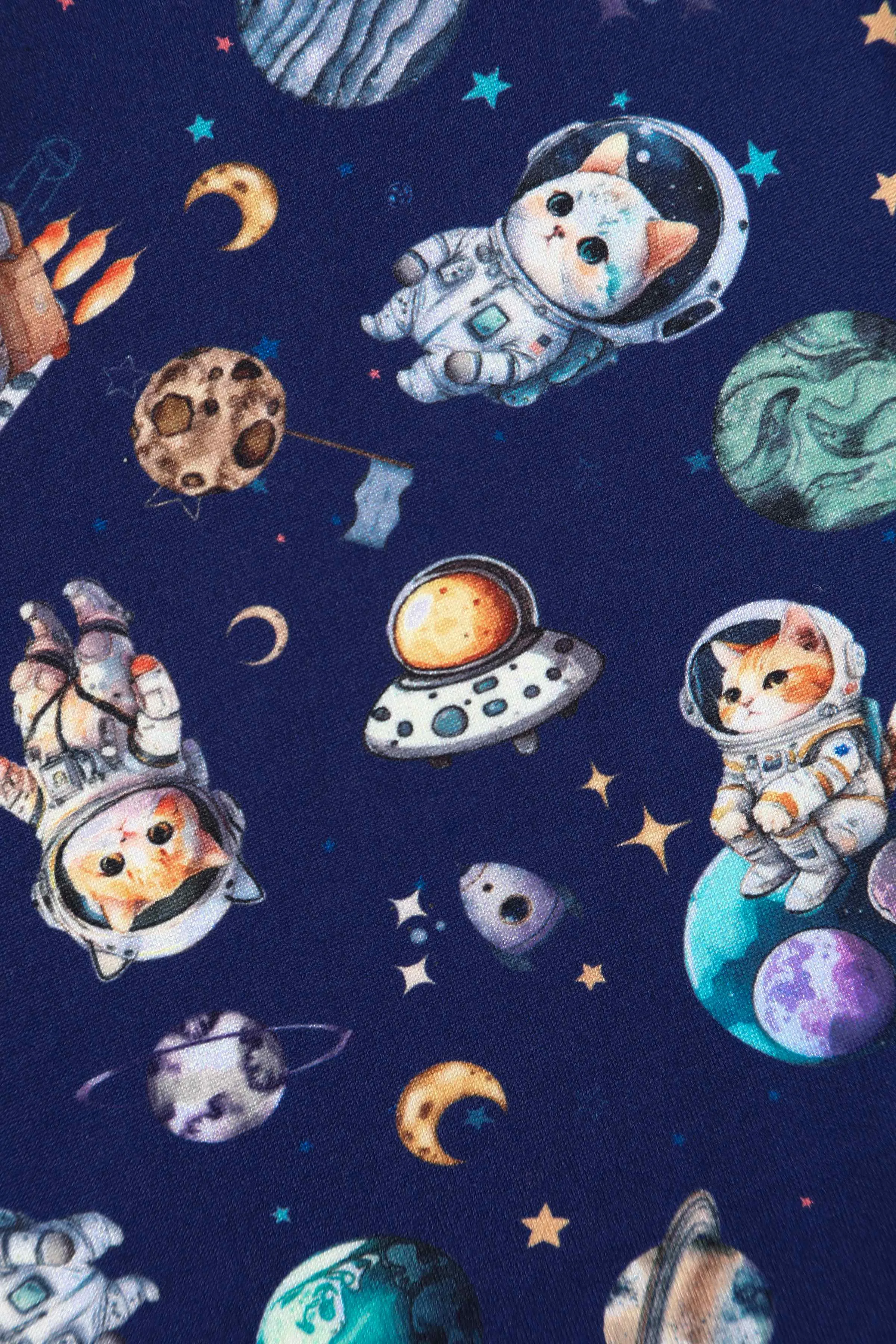 Brenda Purple Astronaut Cat In Space Flared Dress