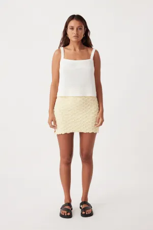 Brie Linen Knit Cropped Tank - Cream