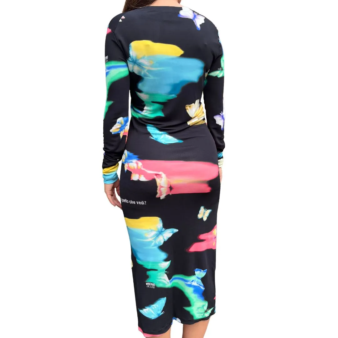 Butterfly Print Viscose Dress K1A04598240
