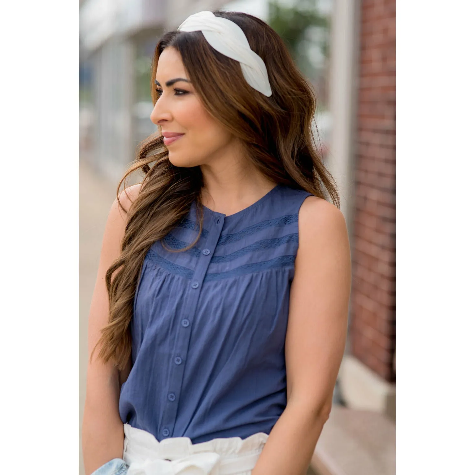 Button Down Knit Tank