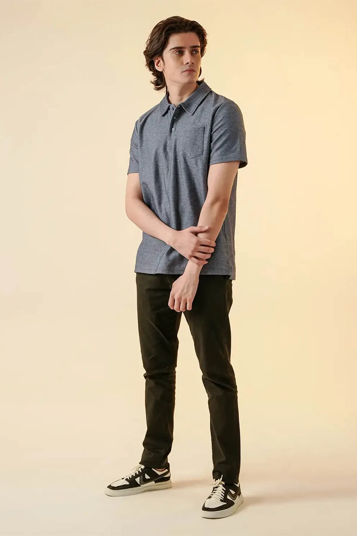 Casual Polo T-Shirt For Men - Blue
