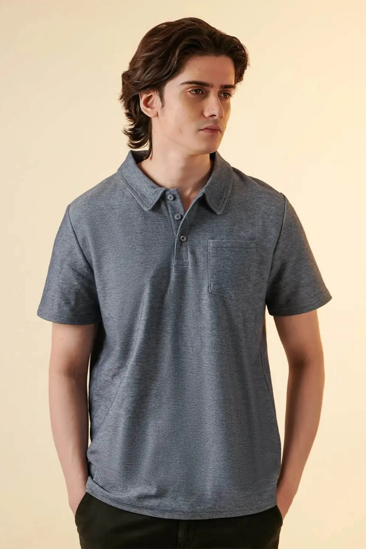 Casual Polo T-Shirt For Men - Blue