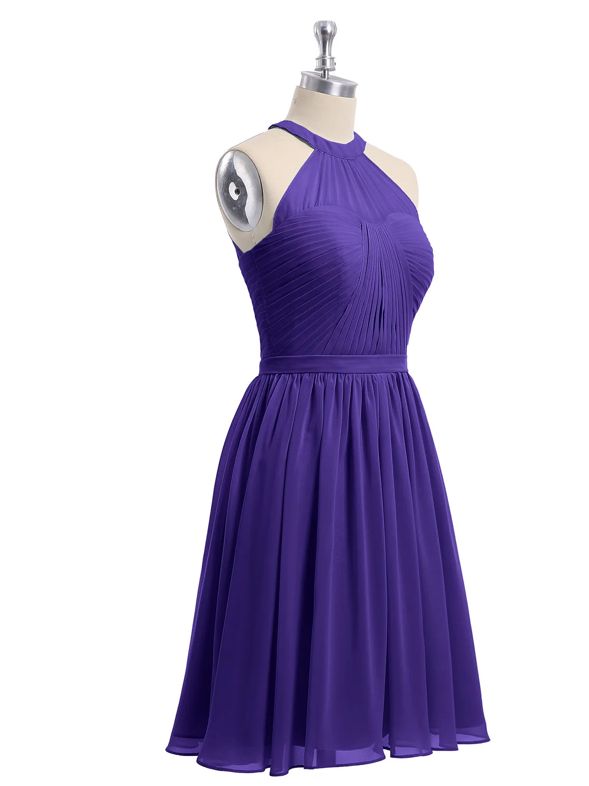 Chiffon Halter Short Bridesmaid Dresses Regency