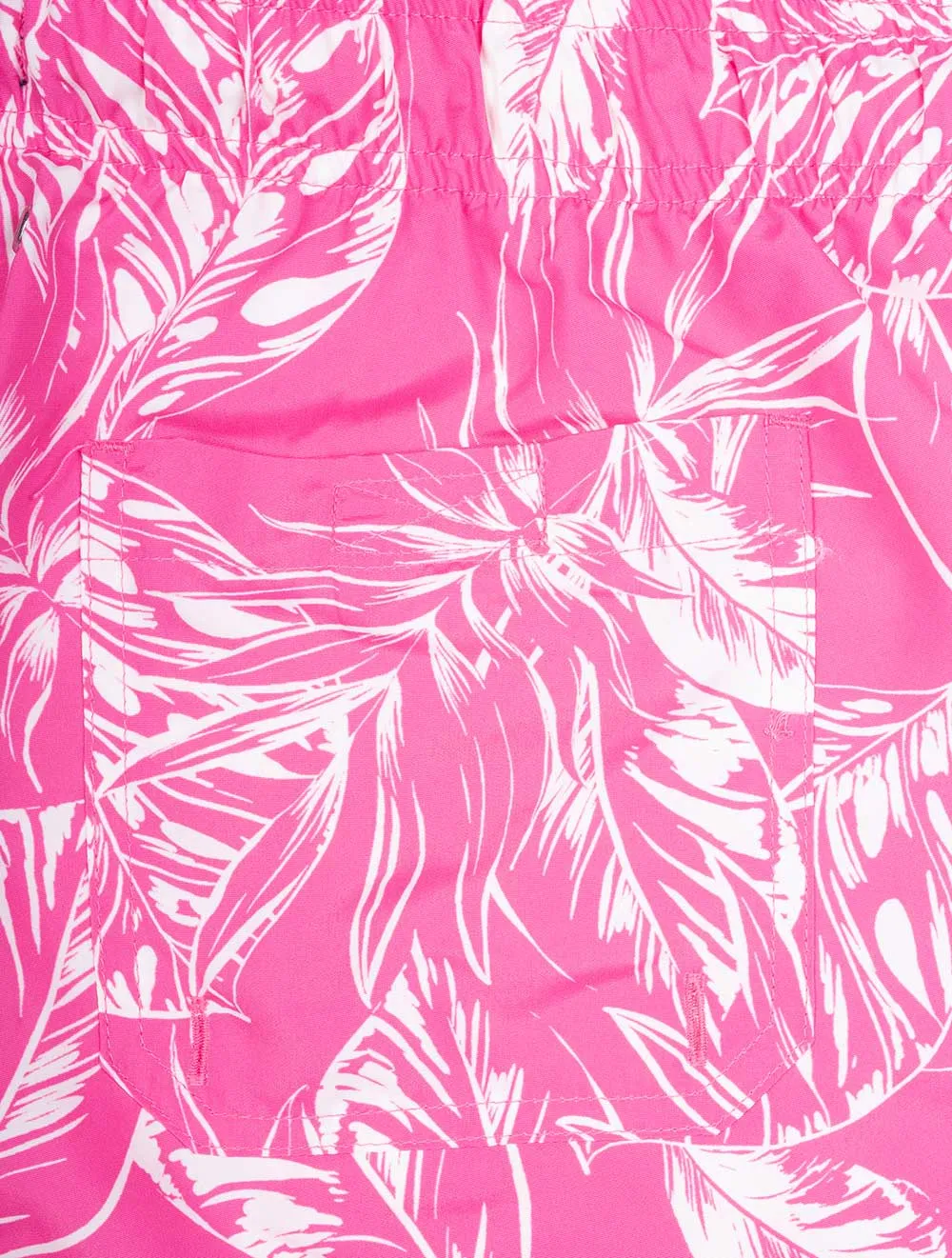 Classic Fit Tropical Leaves Print Shorts Perky Pink