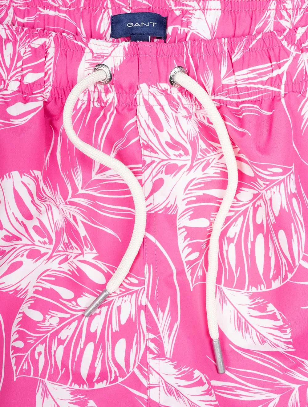Classic Fit Tropical Leaves Print Shorts Perky Pink