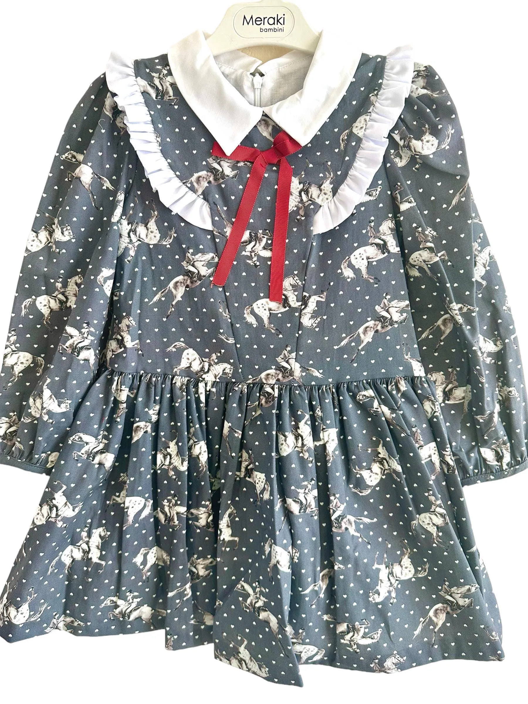 CLEARANCE SALE - Meraki Bambini AW23 - Girls Grey Caballos Dress