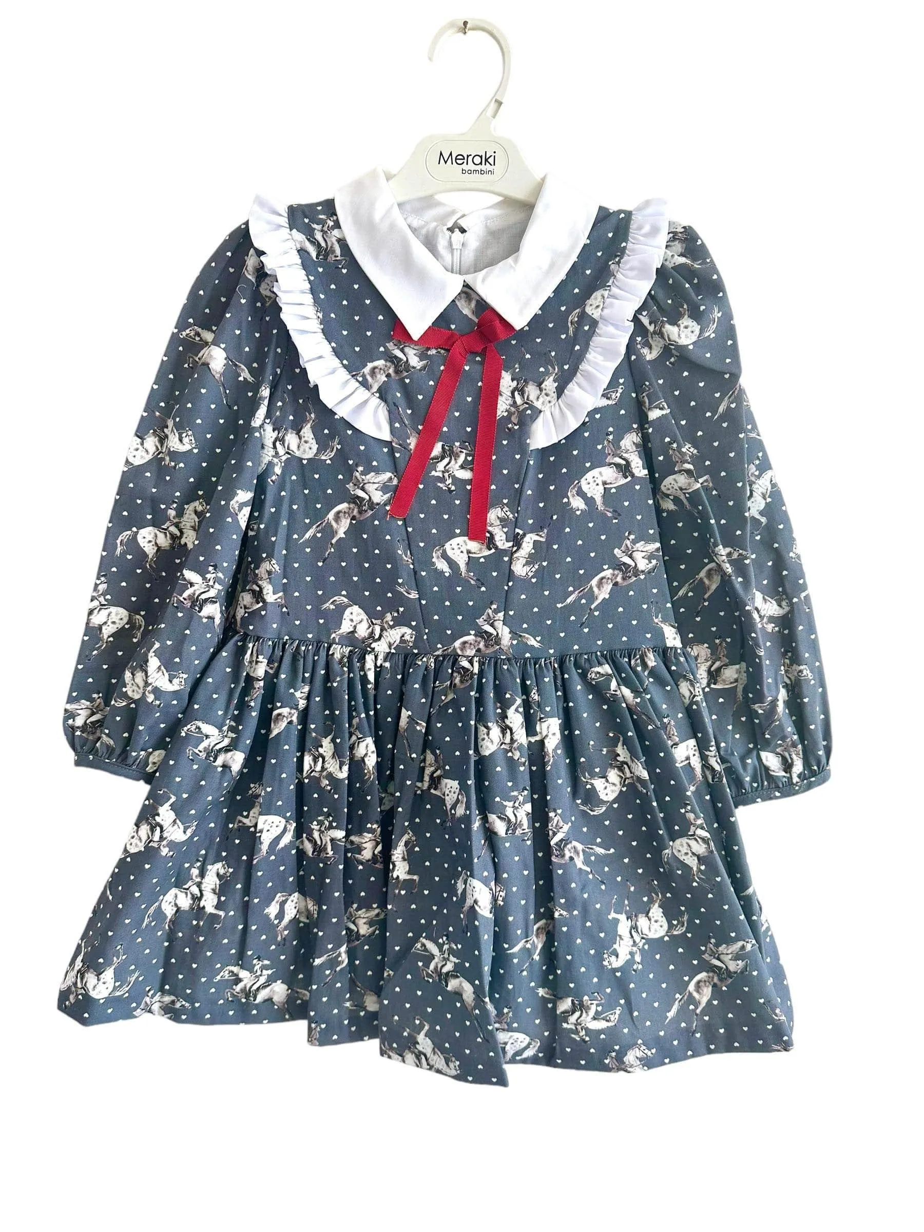 CLEARANCE SALE - Meraki Bambini AW23 - Girls Grey Caballos Dress