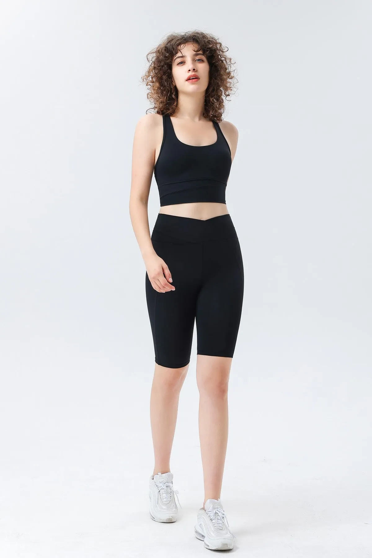 Color-block Crossover Biker Shorts