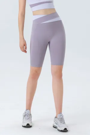 Color-block Crossover Biker Shorts