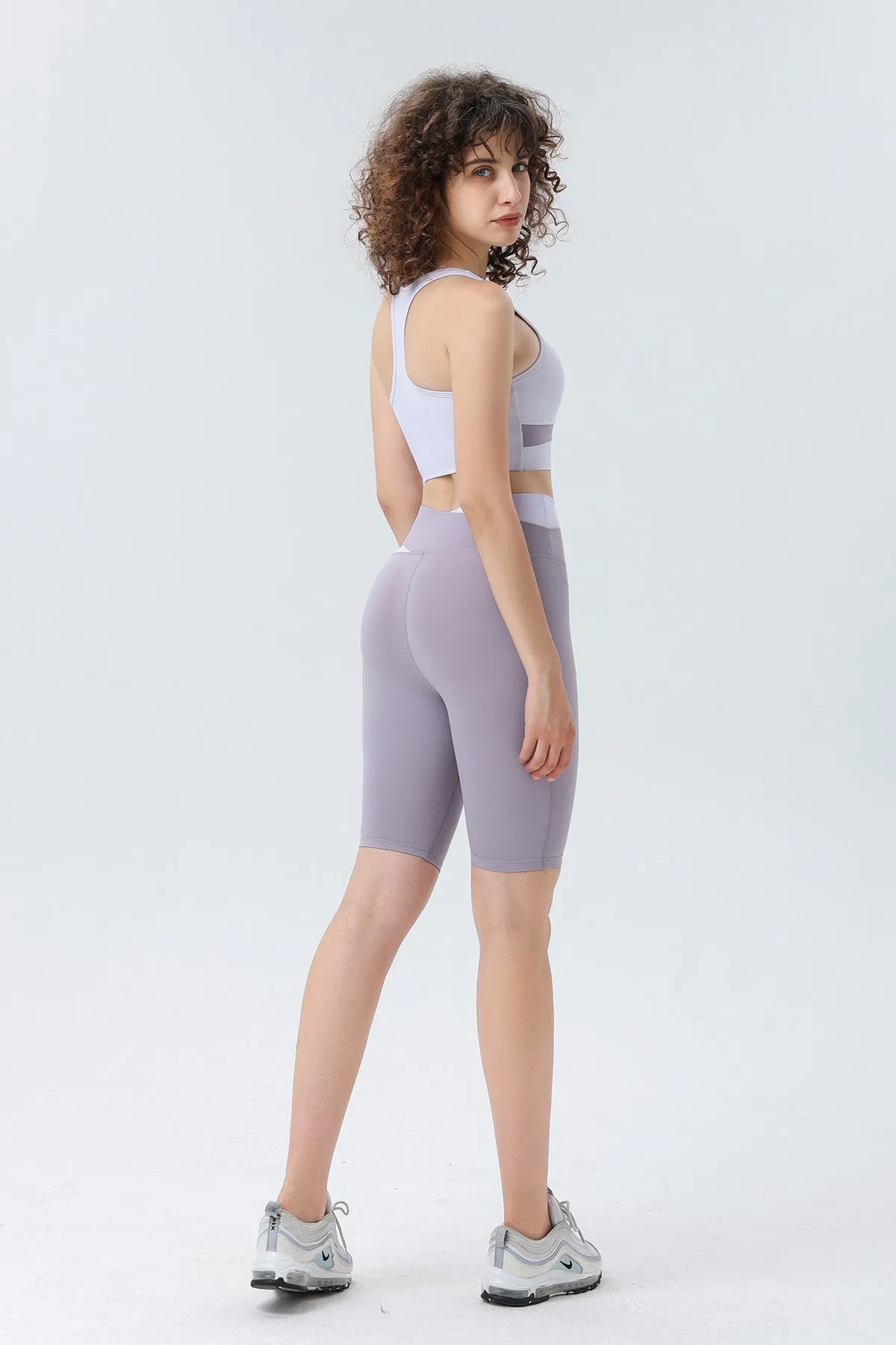 Color-block Crossover Biker Shorts
