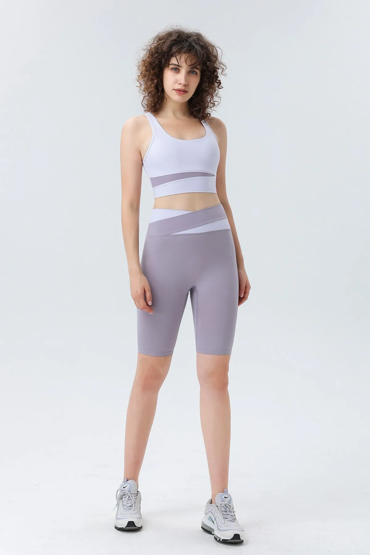 Color-block Crossover Biker Shorts