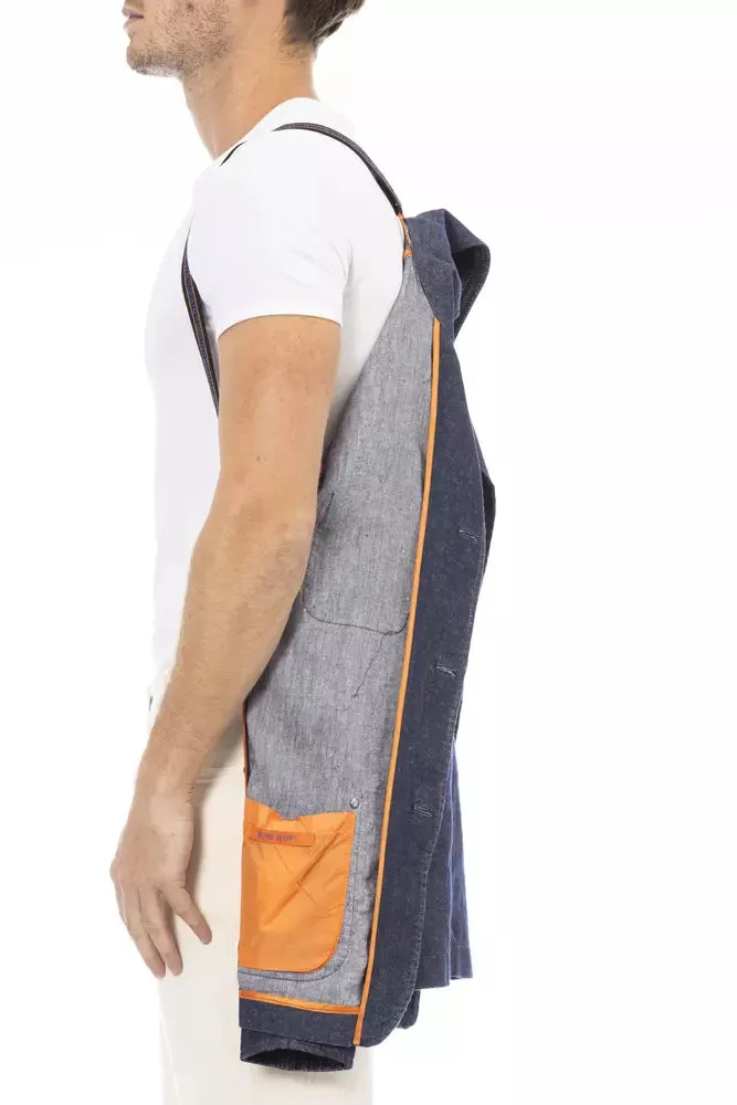 Distretto12 Blue Linen Men's Blazer