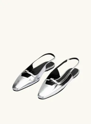 DoF Paulina Sling Back Flat in SILVER