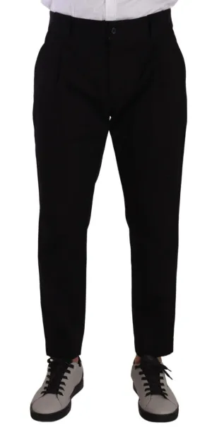 Dolce & Gabbana Elegant Tapered Black Cotton Chinos