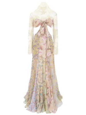 Eden Flounce Long Dress Floral Print