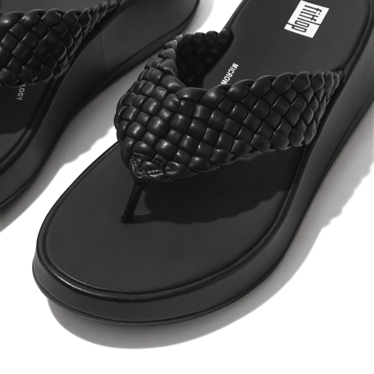 F-MODE Leather Woven Toe Thongs