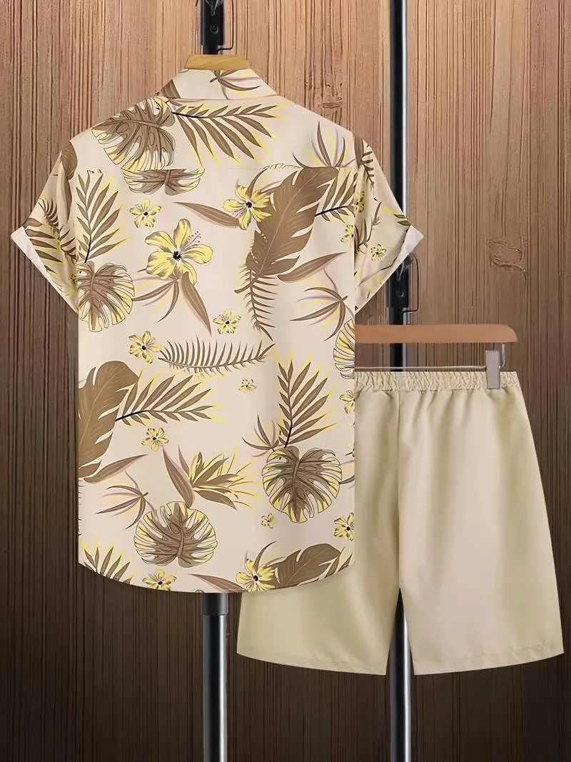 Fashion Canberra I Enrico Trendy Floral Print 2-Piece Polo Shirt Set