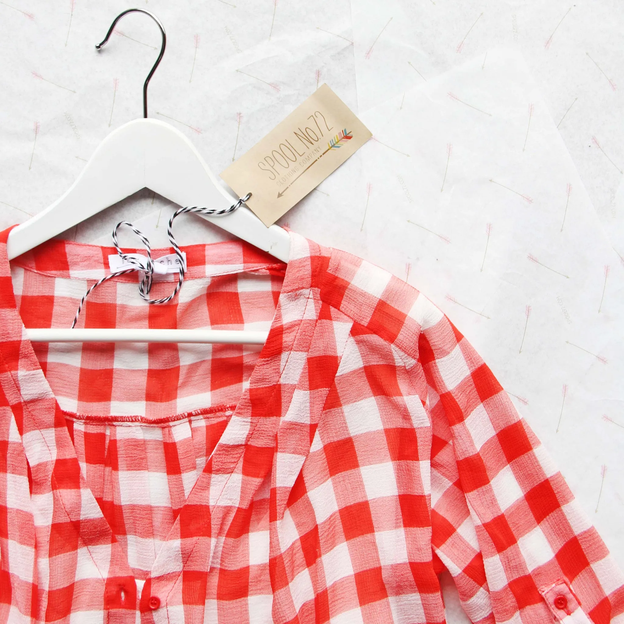 Gingham & Aspen Top
