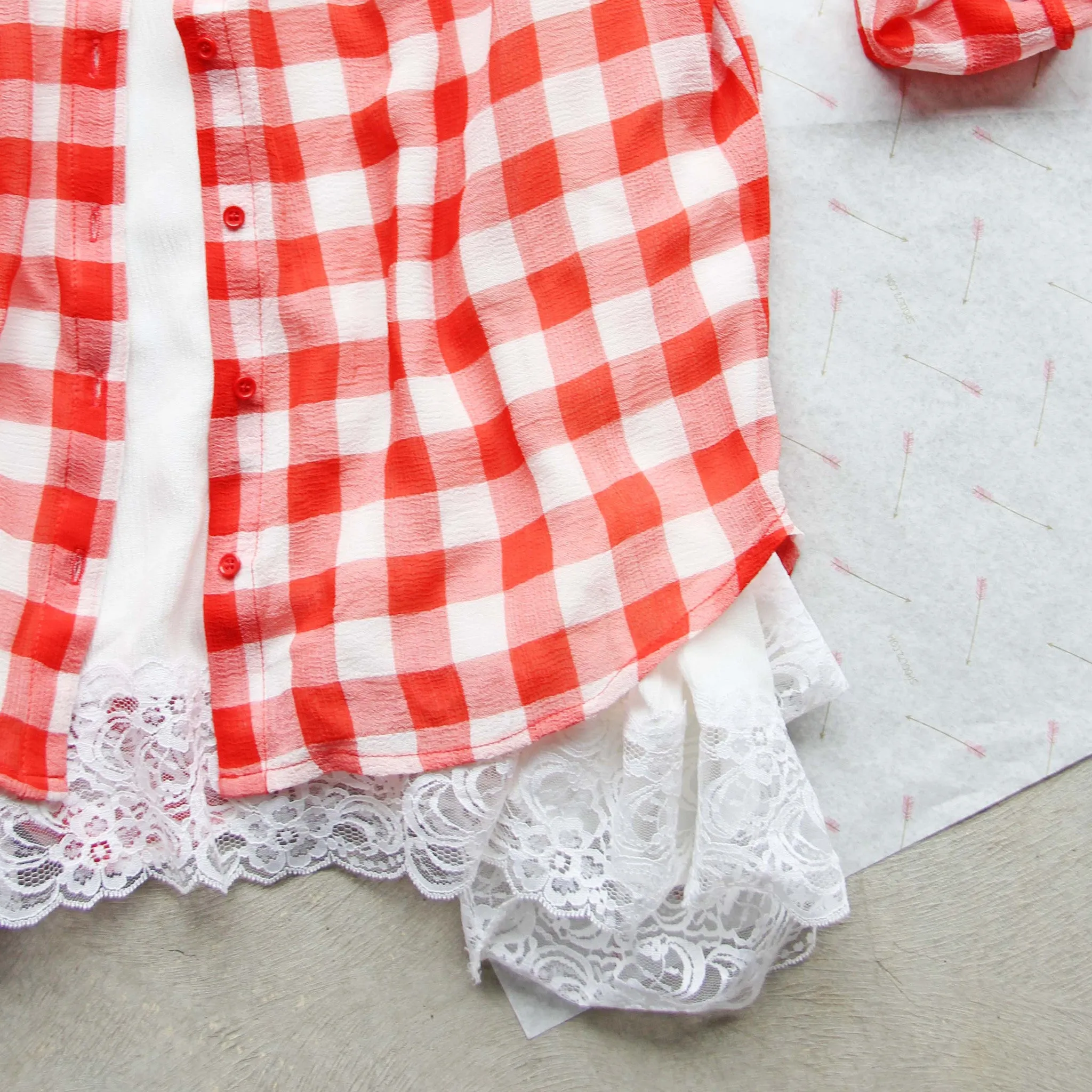 Gingham & Aspen Top