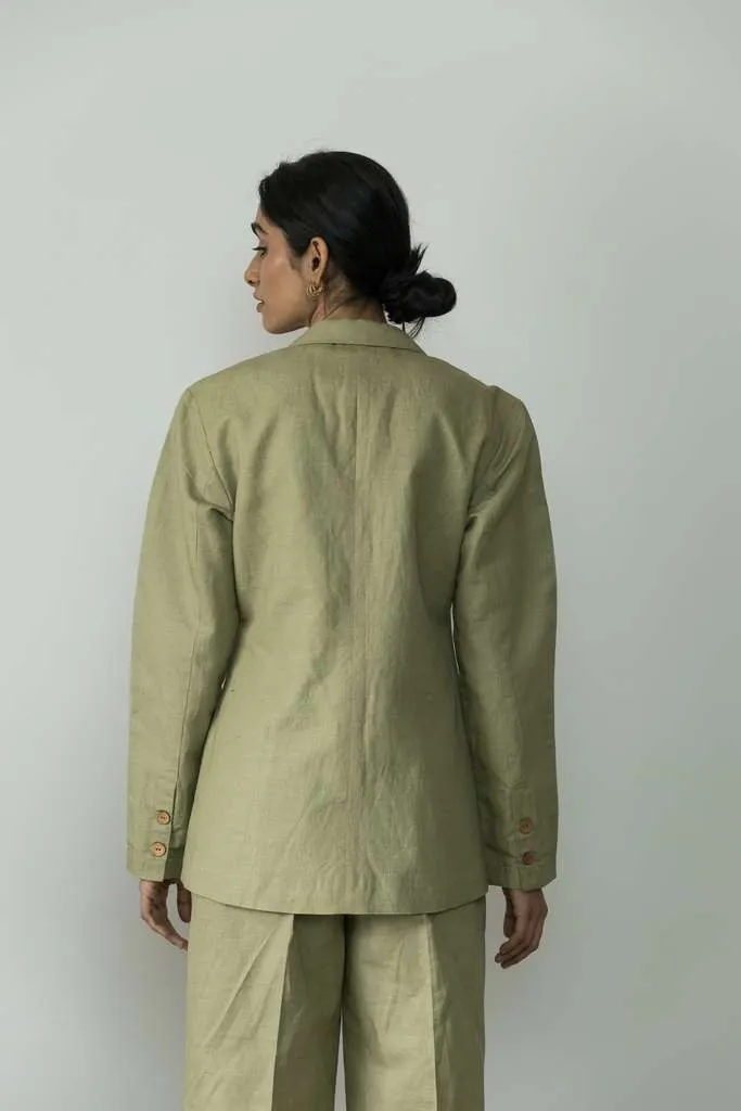 Green Cotton Blazer