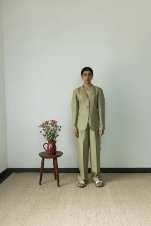 Green Cotton Blazer