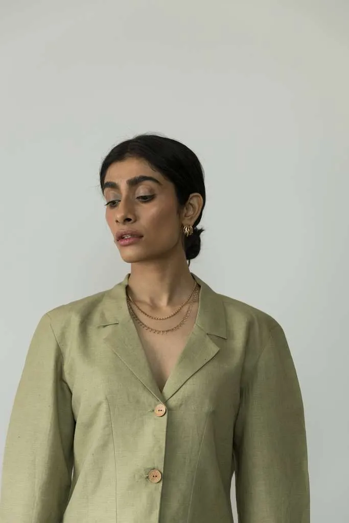 Green Cotton Blazer