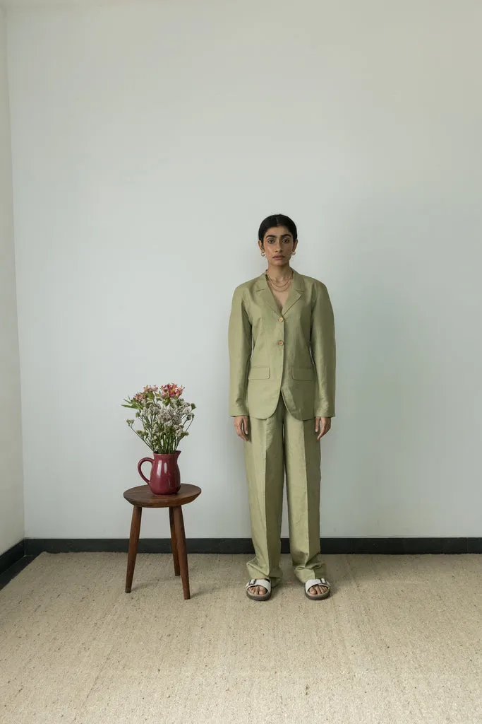 Green Cotton Blazer