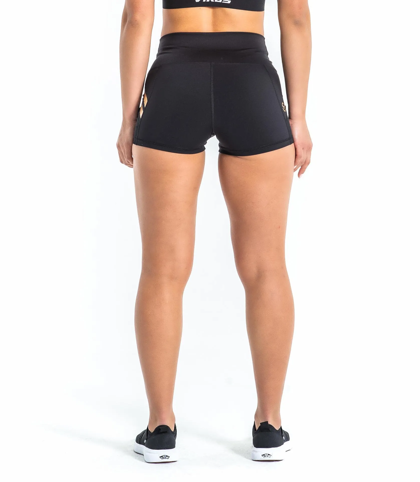 HIGH RISE BOX SHORT- BLACK/GOLD