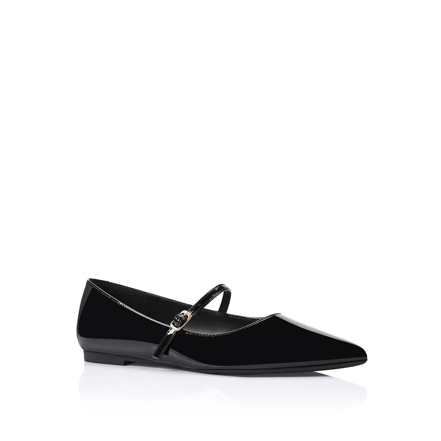 Iguana Mary Jane Flats - Black Patent