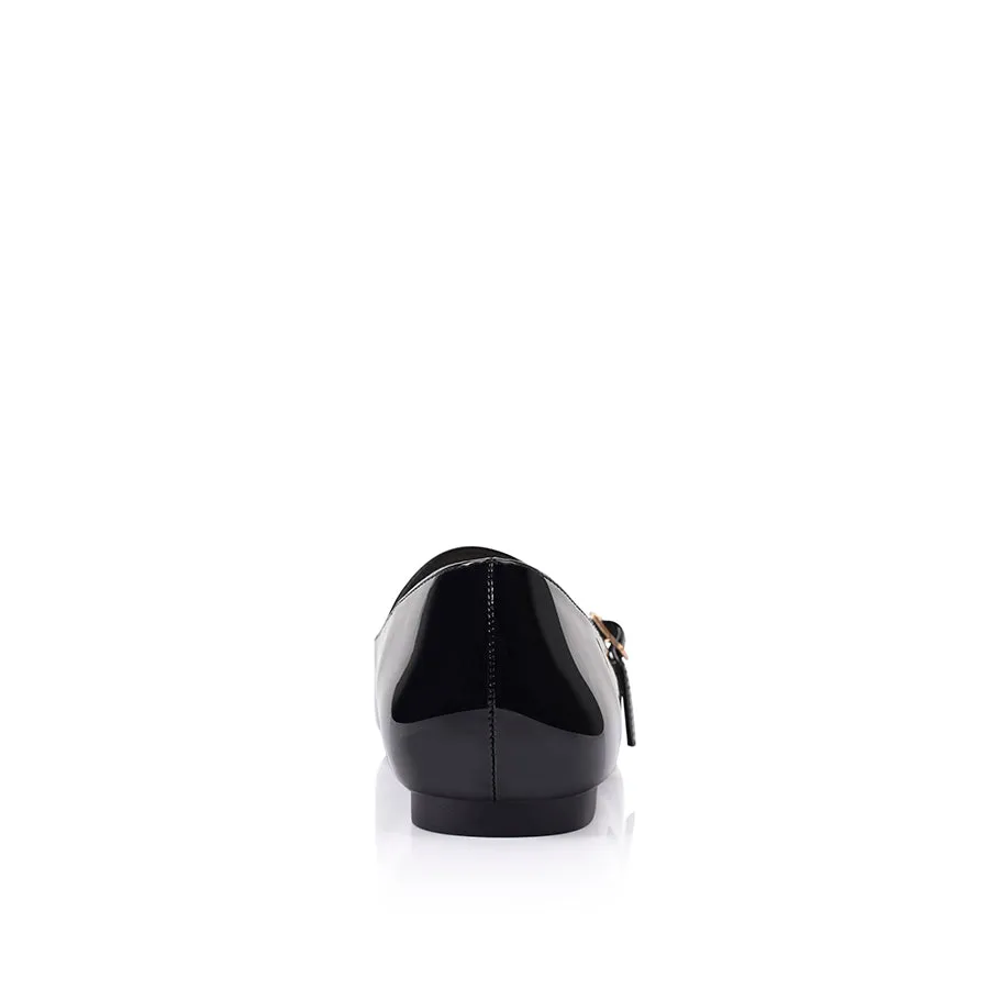 Iguana Mary Jane Flats - Black Patent