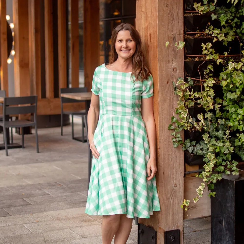 June Dress - Emerald Gingham