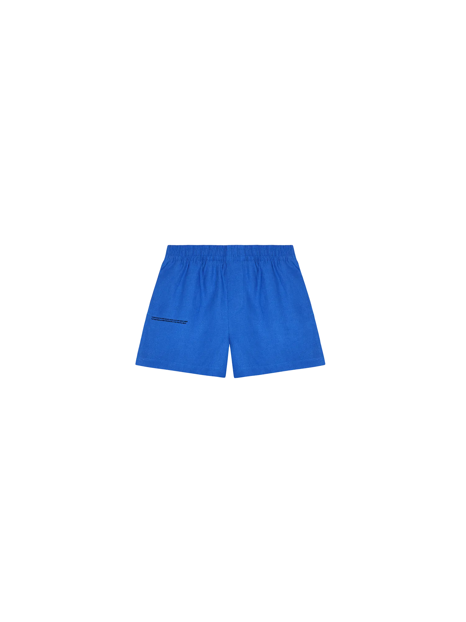 Kids Aloe Linen Shorts—cobalt blue