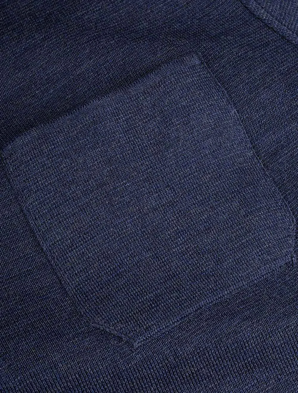 Knitted Full Button Overshirt Blue