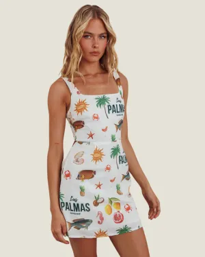 Las Palmas: Sleeveless Print Mini Dress