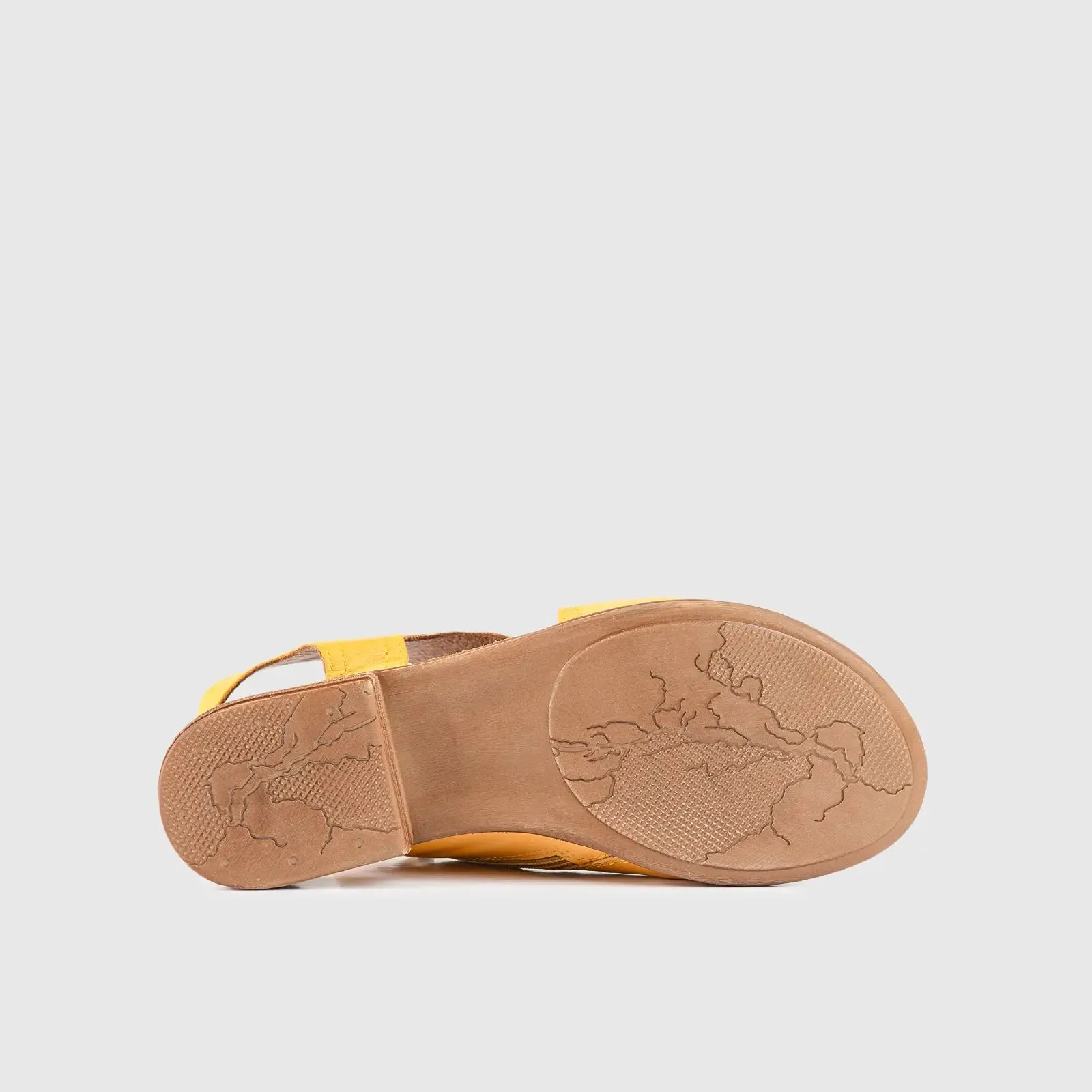 Leather Flat Comfort Sandals Yellow 8840