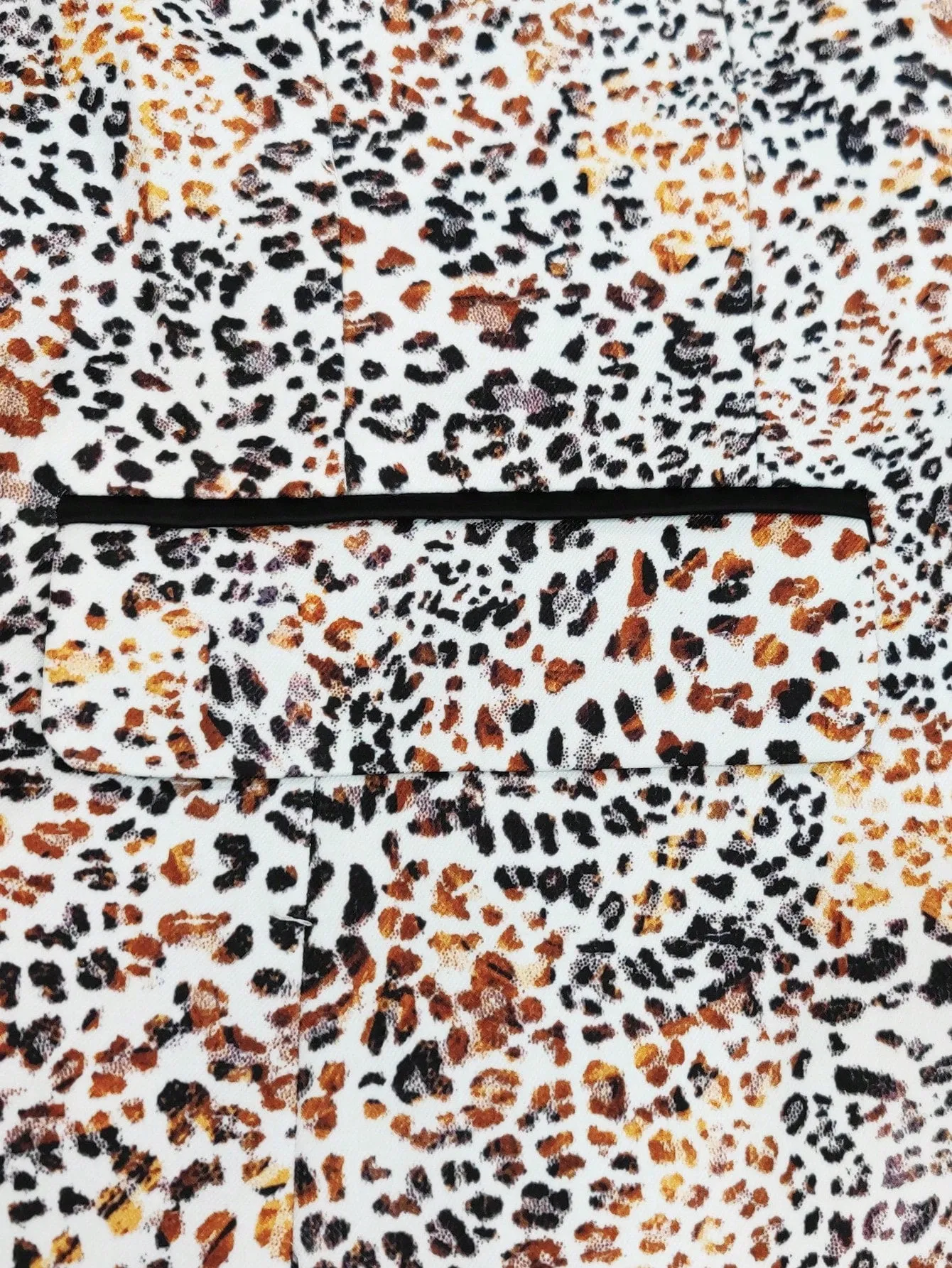 Leopard Print Single Button Shawl Collar Blazer