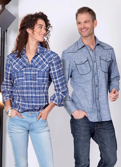 M7980 Misses' and Men's Shirts