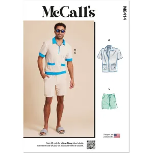 McCall's Pattern M8414 Men's Knit Shirts and Shorts