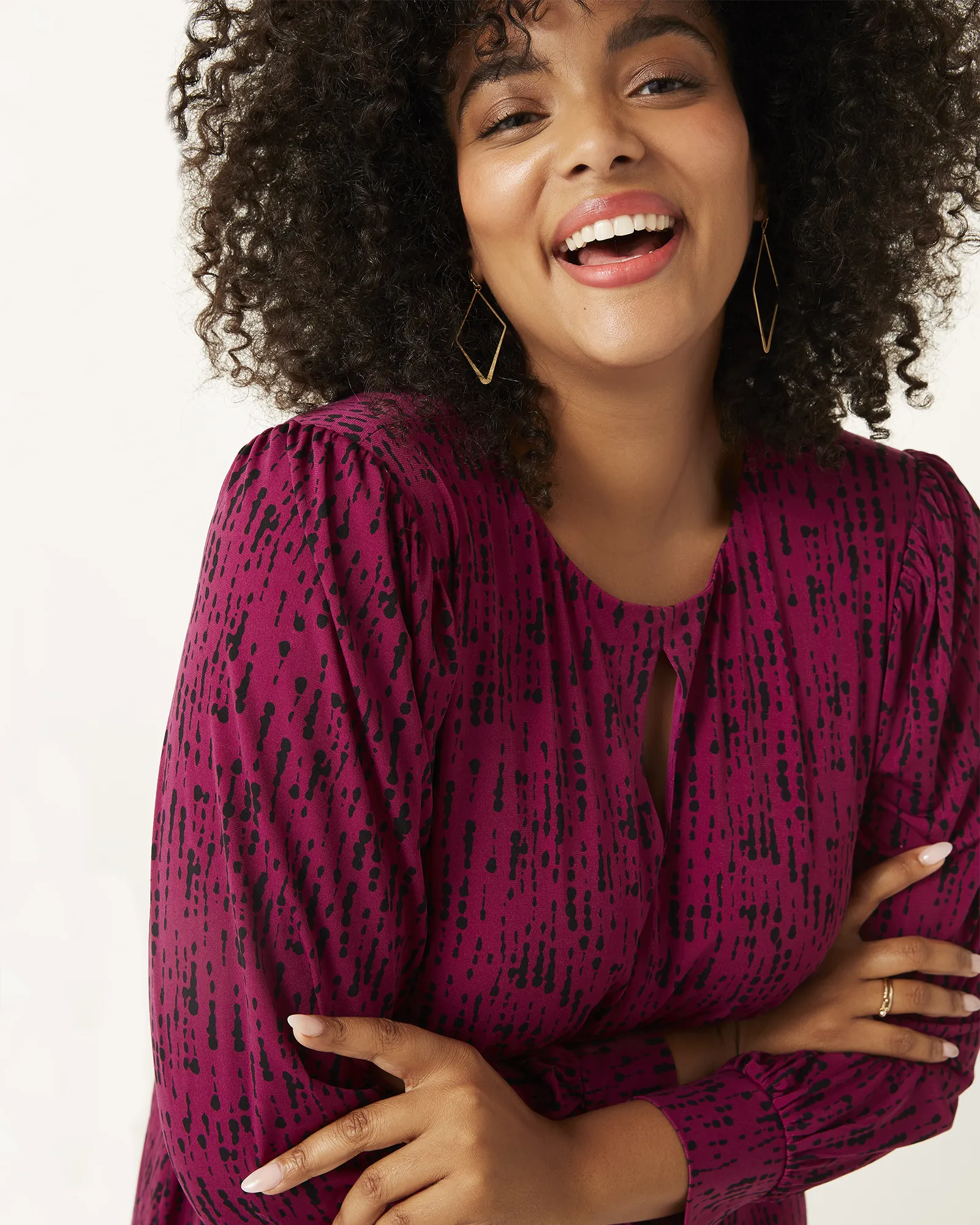 Melissa Keyhole Printed Dress | Burgundy
