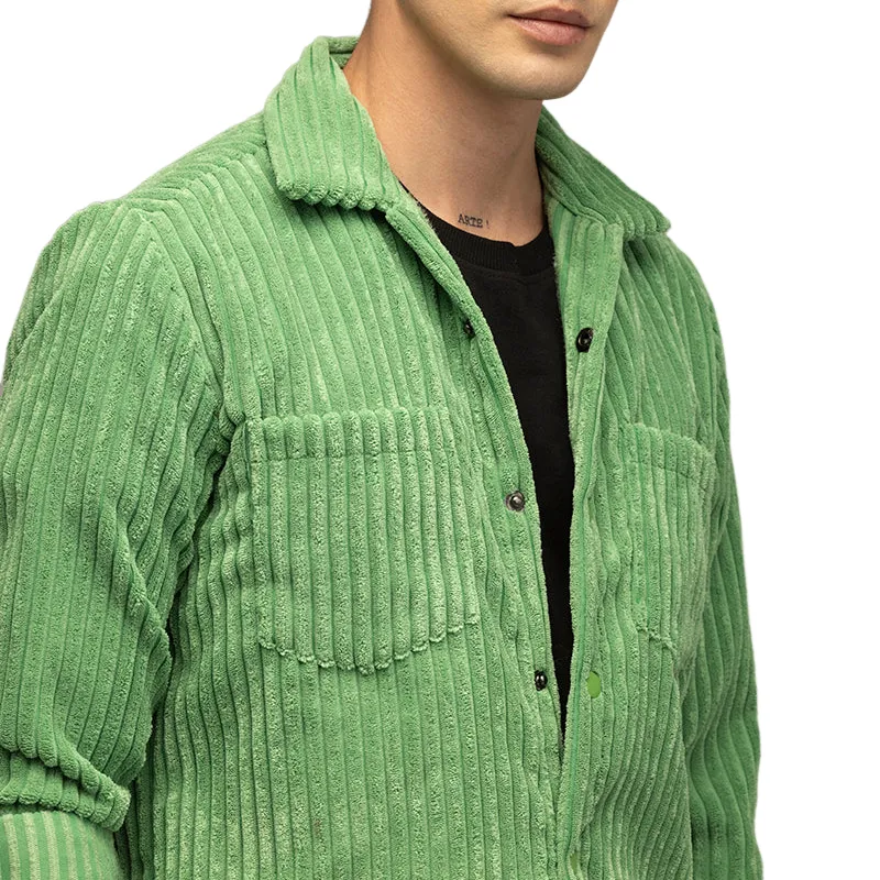 Men's Casual Trendy Lapel Corduroy Long-sleeved Shirt 40117308F