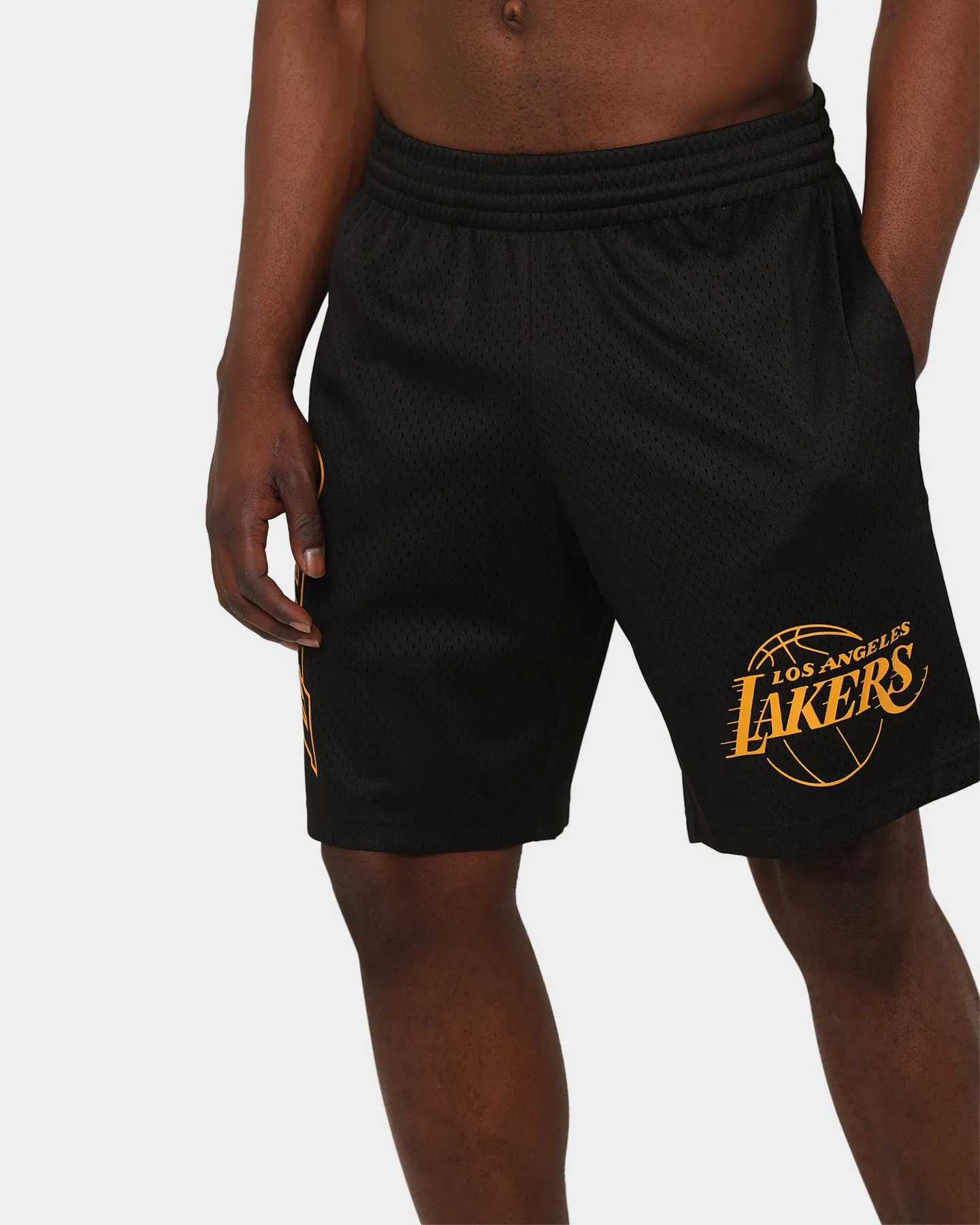Mitchell & Ness Los Angeles Lakers Big Wordmark Mesh Shorts Black